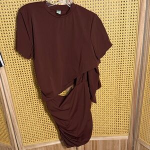 Chic Brown Asymmetrical Dress